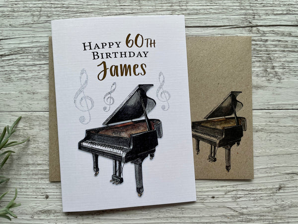 Instruments birthday card Personalised - Guitar, Banjo, Violin, Piano