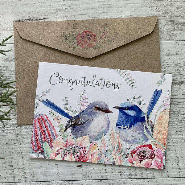 Superb Fairy Wren - Wedding/Engagement Card