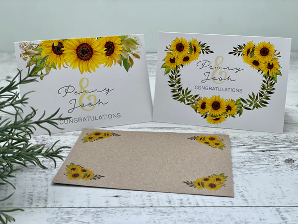Wedding / Engagement card - Sunflowers