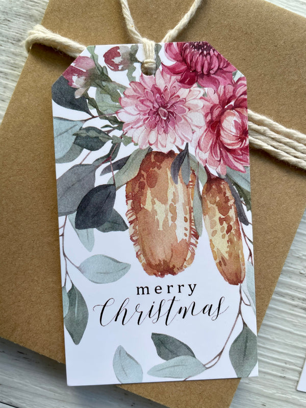 AUSTRALIAN NATIVE BOUQUET CHRISTMAS gift tags - New bigger size!