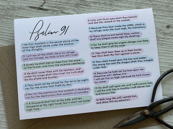 Psalm 91 Christian card