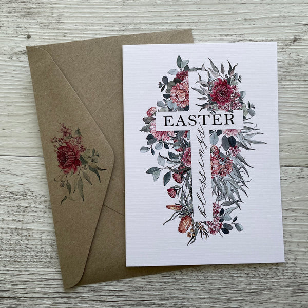 Easter Cross Card - Australian Florals - 2 designs to choose from
