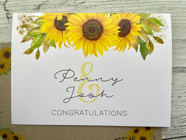 Wedding / Engagement card - Sunflowers