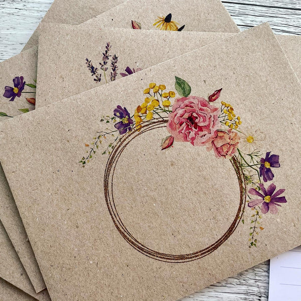 WILDFLOWER decorative envelopes set of 10 - Happy Mail - Penpal