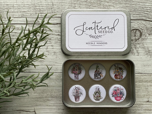 FAIRY HOUSE NATURAL Needle Minders or Magnets set of 6