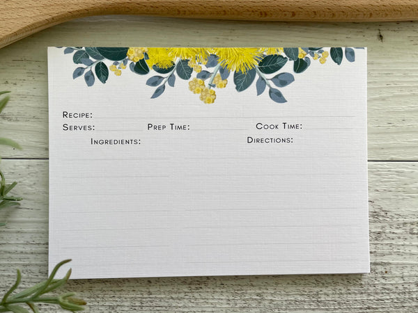 Recipe Card Set of 10 - double sided - Various Designs available