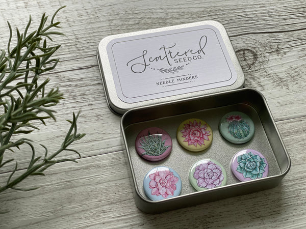 SUCCULENTS Needle Minders or Magnets set of 6