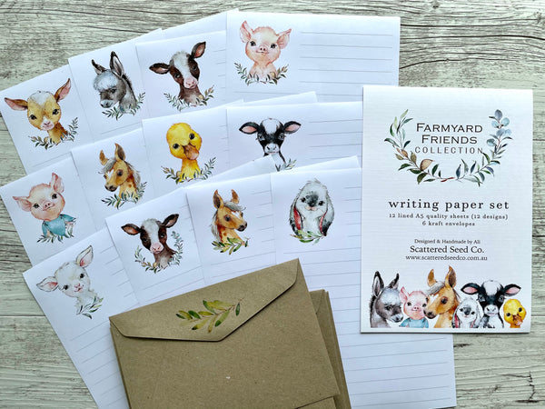 FARMYARD FRIENDS Writing Paper Set (Non-Personalised)